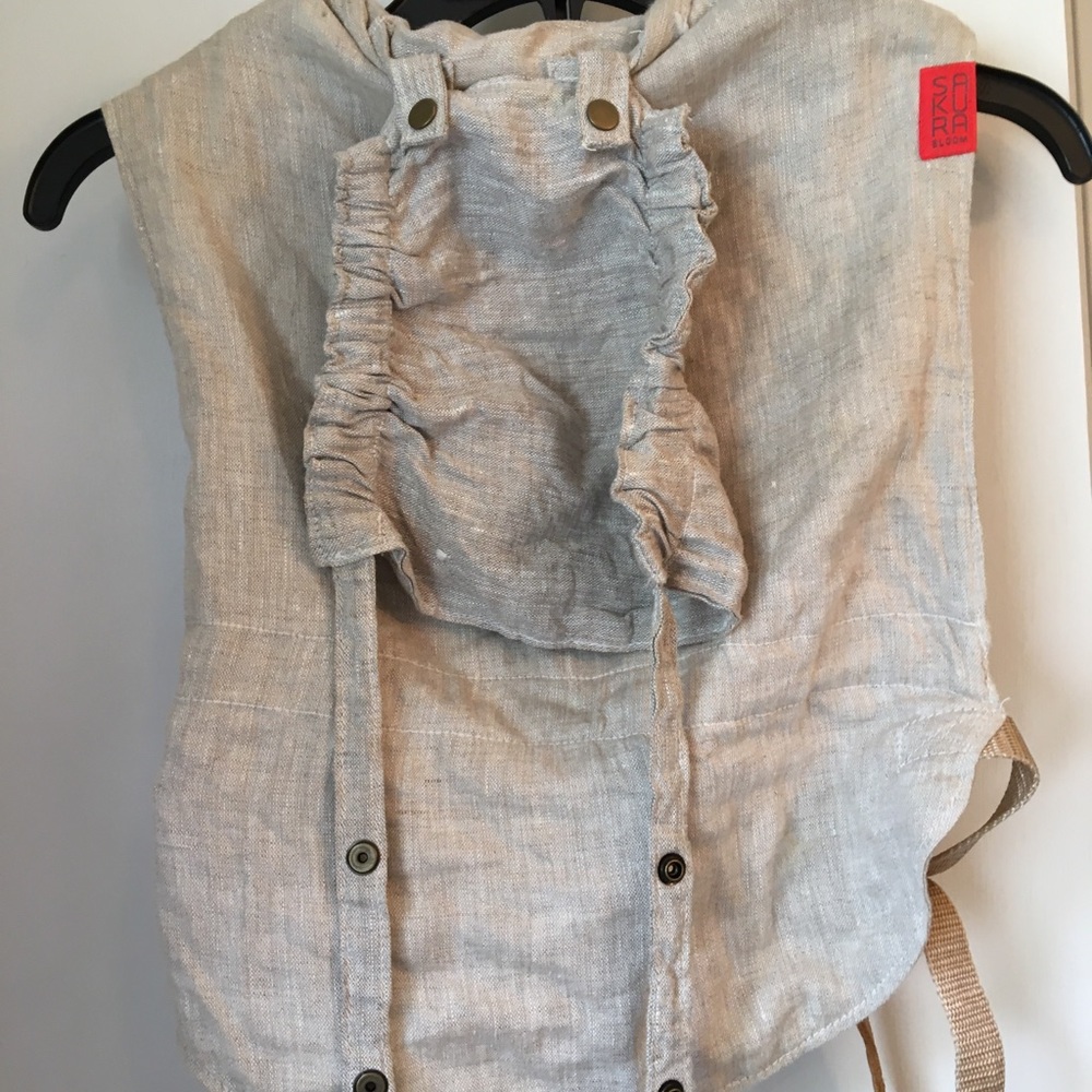 COPY - Sakura Bloom Linen and Leather Onbuhimo